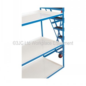 Mobile Steps Tray Trolley 3 Tread 3 Tier